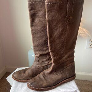 Frye Women’s Grey Leather Riding Boots | Size 8.5
